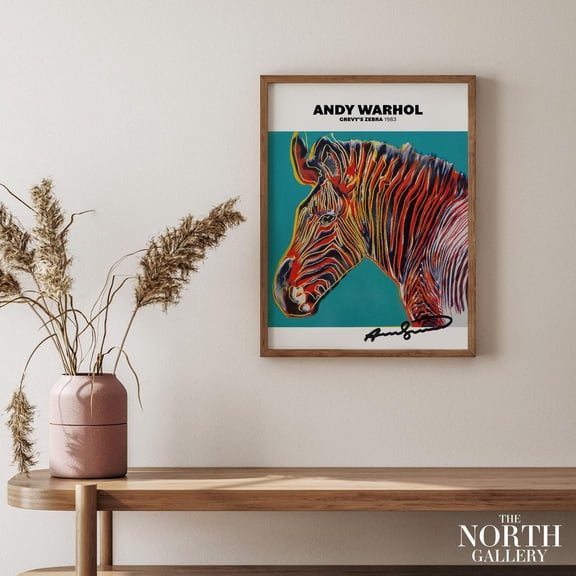 Andy Warhol Exhibition Pop Poster Art Print, Grevys Zebra, Animal Prints, Mid Century Modern, Size X Unfframed UNFRAMED Poster, Wall Art for Decor, Present, 24x36