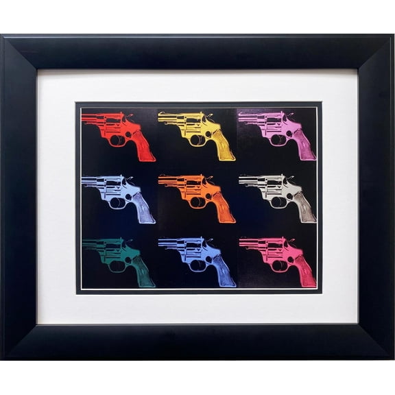 Andy Warhol "Gun" (many rainbows) CUSTOM FRAMED Pop Art Generic