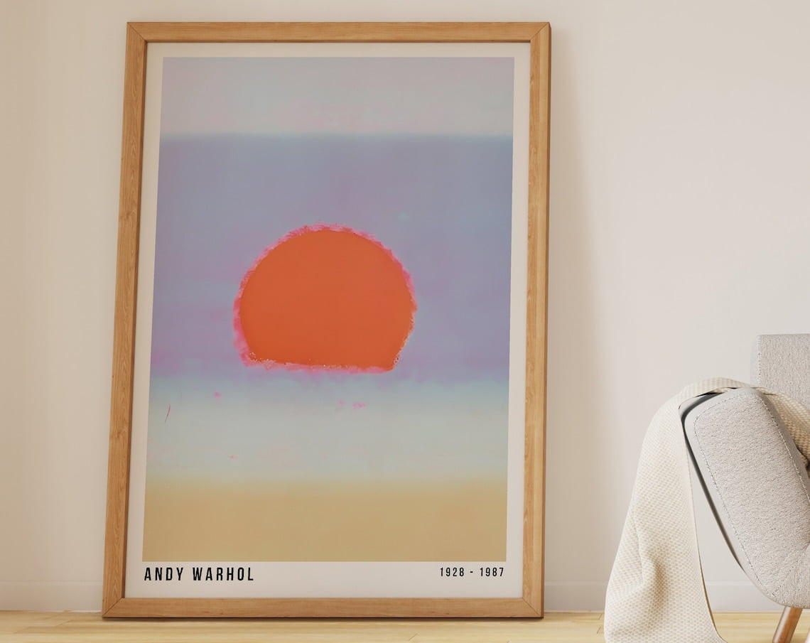 Andy Warhol Poster, Andy Warhol Sunset Print, Exhibition Wall Art