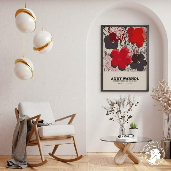 Andy Warhol Poster, Flower Pop Art Exhibition Print, Vintage Gallery Wall Decoration UNFRAMED Poster, 8x12