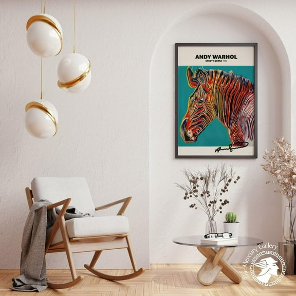 Andy Warhol Poster, Grevyâ€™S Zebra Pop Art Print, Mid Century Modern Wall Decoration UNFRAMED Poster, Wall Art for Decor, Present, 8x12