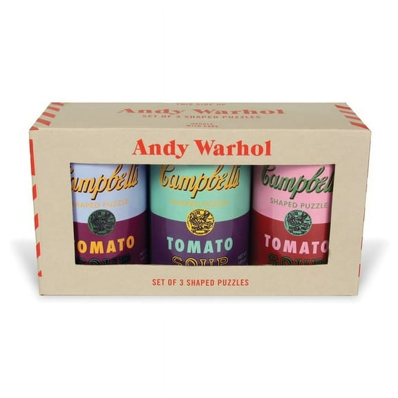 Andy Warhol Soup Cans Shaped Jigsaw Puzzles, Cardboard, Set of 3