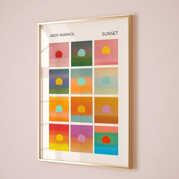 Andy Warhol Sunset Pop Art Poster Andy Warhol Retro Print Modern Art Print Kitchen Wall Decor Poster Trendy Wall Art Home Decor Living Room Dercor
