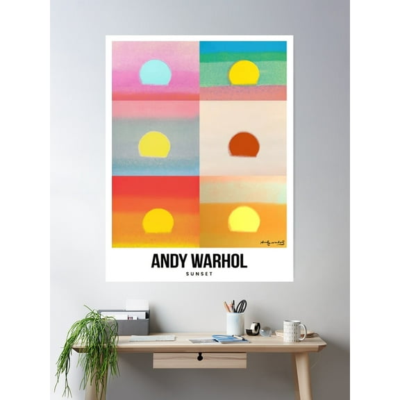 Andy Warhol Sunset Poster Wall Art, Modern Wall Decor For Living Room Bedroom, 8x12 UNFRAMED
