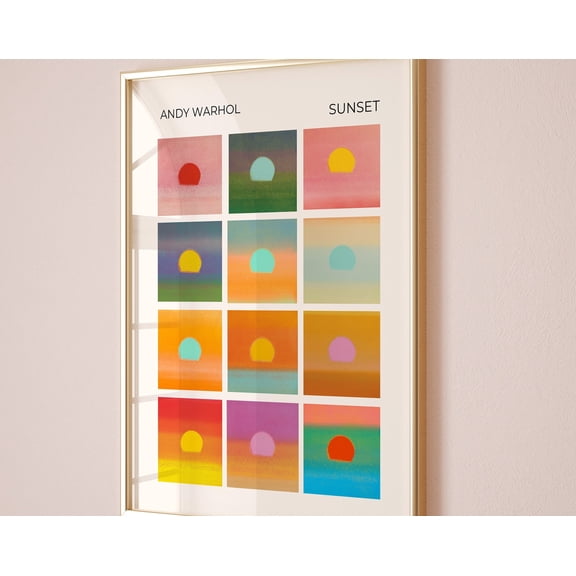 Andy Warhol Sunset pop art poster Andy Warhol Retro Print Modern Art Print Kitchen wall decor Poster Trendy Wall Art