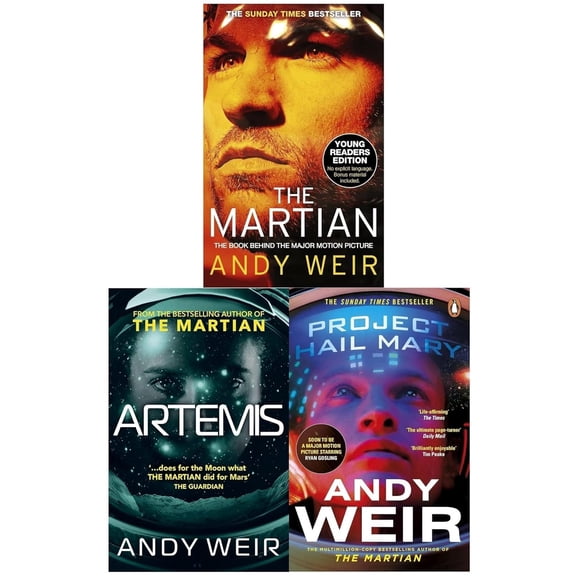 Andy Weir 3 Books Collection Set (Project Hail Mary, Artemis, The Martian) Bestselling Sci-Fi Novels Collection