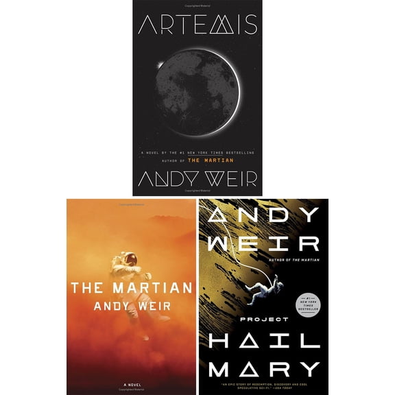Andy Weir's 3-Book Collection Set (Project Hail Mary, Artemis, the Martian)