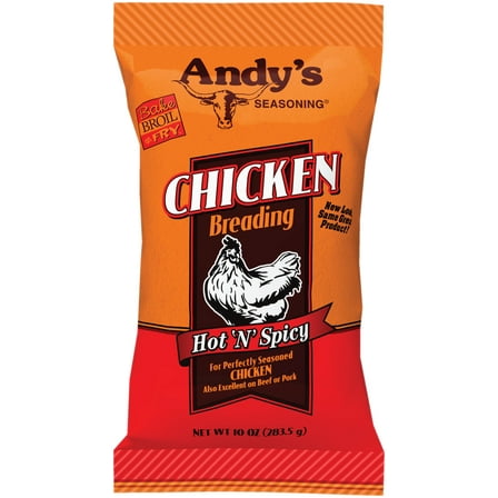 Andy's Seasoning Hot 'N' Spicy Chicken Breading, 2-Pack 10 oz. Bags