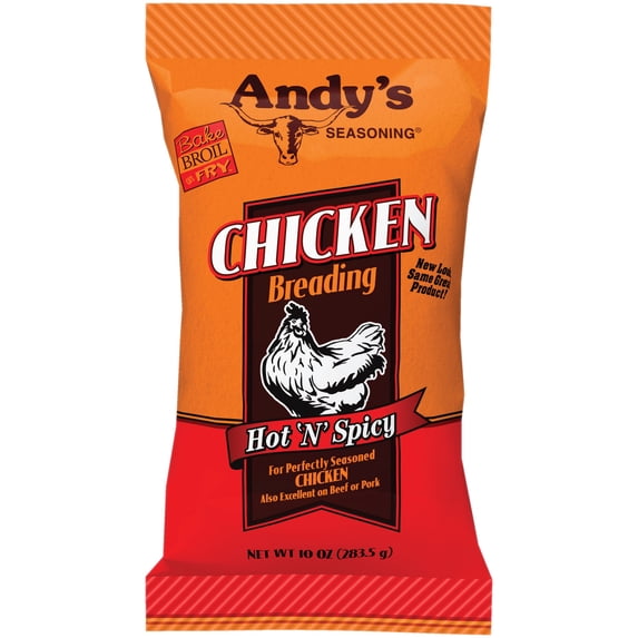 Andy's Seasoning Hot 'N' Spicy Chicken Breading, 2-Pack 10 oz. Bags