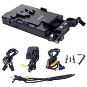 AndyCine Multi-Output V-Mount Battery Plate with Rod Mount and Cheese Plate for Monitors and DSLR Cameras