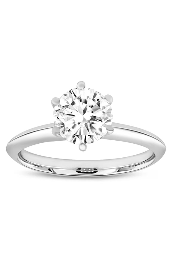 Anea 14K Gold Round Cut Lab Grown Solitaire Diamond Engagement Ring - 1 Ct