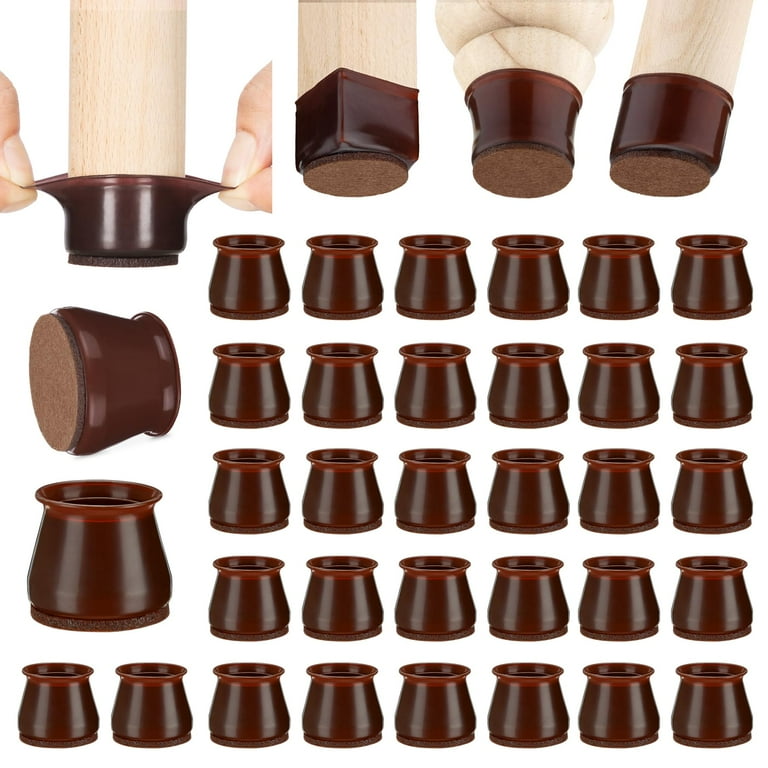 Aneaseit Soft Silicone Chair Foot Covers Furniture Leg Protectors Medium Dark Wallnut 32 Pcs Walmart
