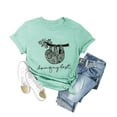 thumbnail image 1 of Anech Animal Graphic T-shirt for Women Short Sleeve Doing My Best Print Letter Shirt, 1 of 2