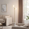thumbnail image 1 of Anechdoche 2 Lights Floor Lamp // Gold and White, 1 of 4