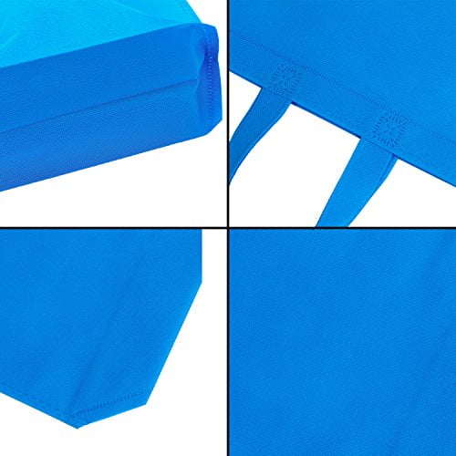 Aneco 24 Pack 9.5 by 9.5 Inches Non-Woven Tote Bags Party Goodie Treat Bag Bottom Gift Bag with Handles for Birthday Party Favor, 6 Colors