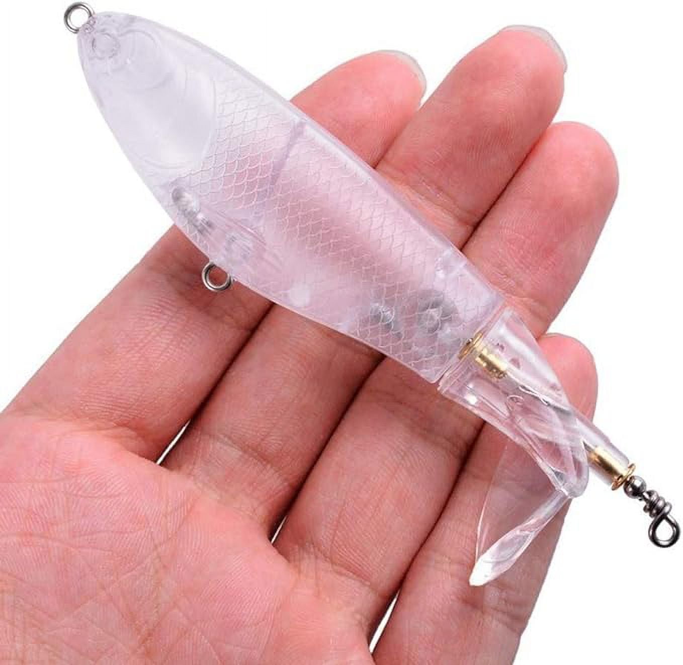 Aneew 5pcs Unpainted Blanks Crankbaits Pencil Whopper Popper Bass Fishing  Lures Kit Floating Rotating Tails Topwater Swimbaits 