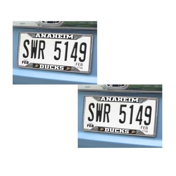 Aneheim Ducks 2 Chrome Metal License Plate Frames