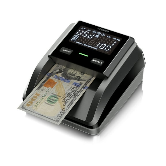 Aneken AL-139 Counterfeit Detector , Total Value & Add Function, 4-Way Orientation & Traceable Records Counterfeit Money Detector
