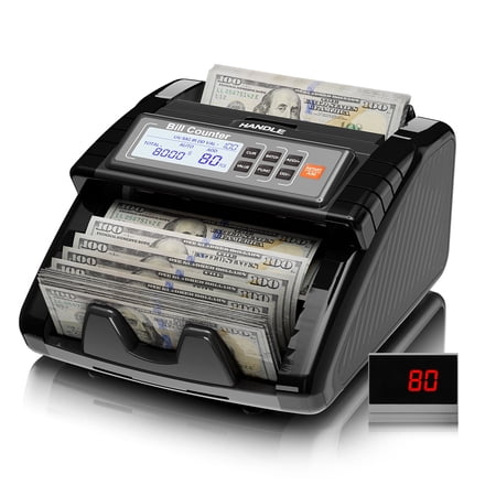 Aneken Money Counter Machine with Counterfeit Detection - 1000 Notes/Min, 3.7” LCD + External Display, Multi-Denomination Valuation