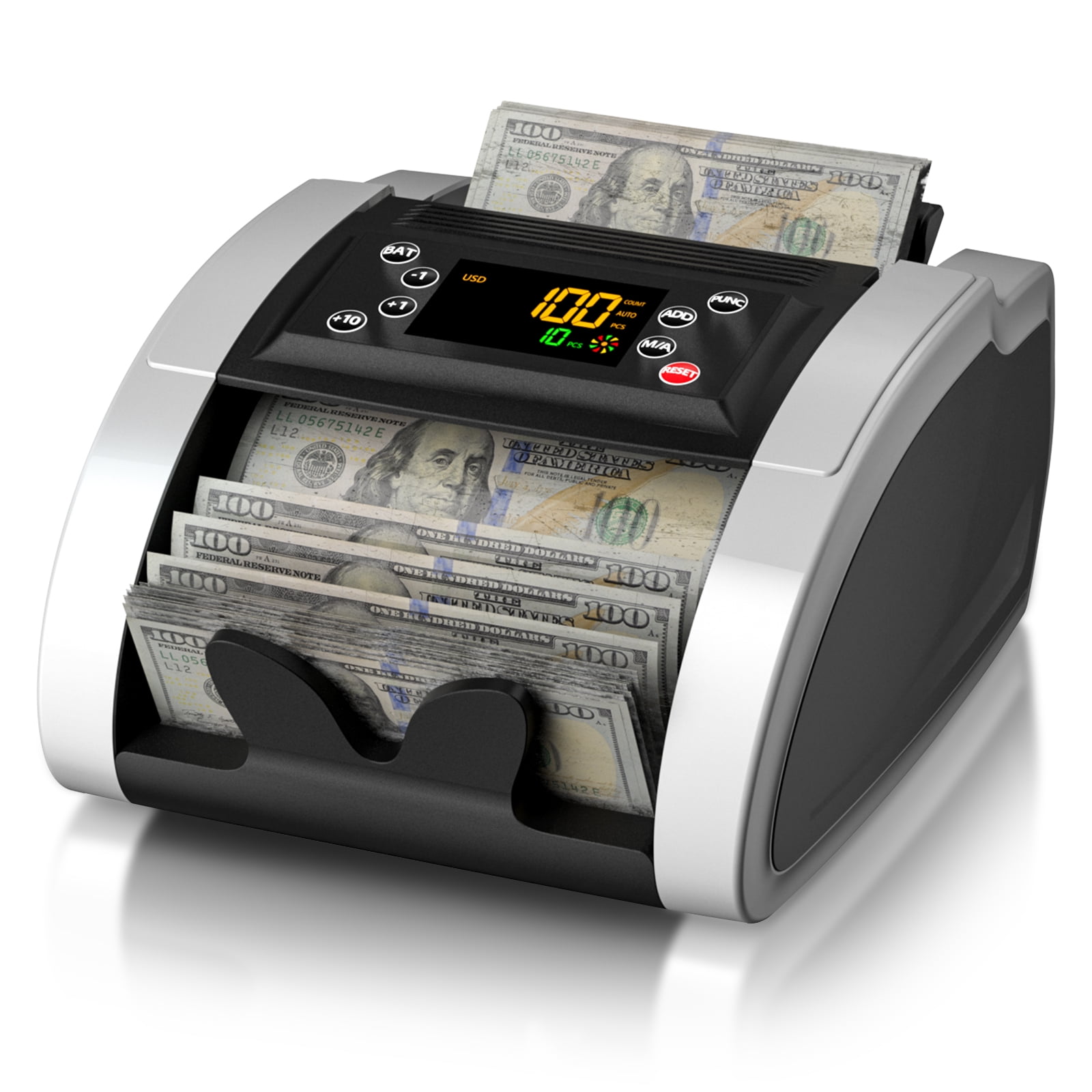 Aneken Money Counter Machine with Value Bill Count, Dollar, Euro with UV/MG/IR/DBL/HLF/CHN Counterfeit Detection, Bill Cash Counting