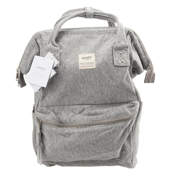 Anello Official Japan Cotton Grey Unisex Fashion Backpack Rucksack Diaper Travel Bag AT-B09114-GY