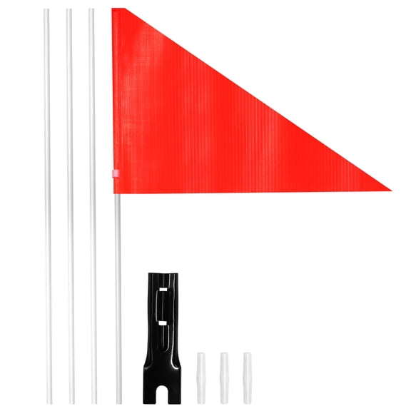 Anely 6Ft Bike Safety Flag with Fiberglass Pole & Mounting Bracket Orange