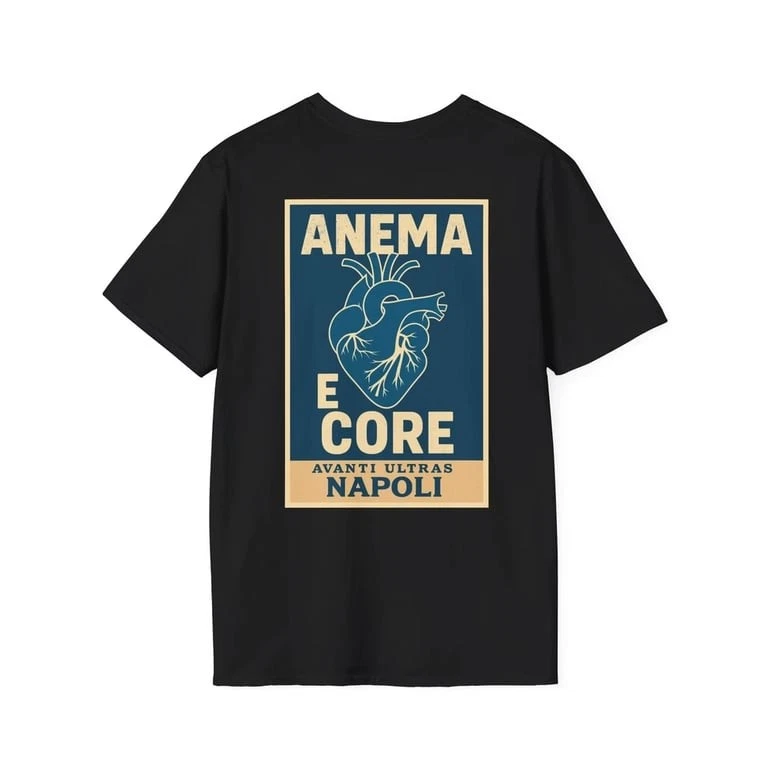 T-shirt Ultras Napoli 1926 - Modèle J1677, Coton, Couleur Bleu Foncé, Neuf Avec étiquettes