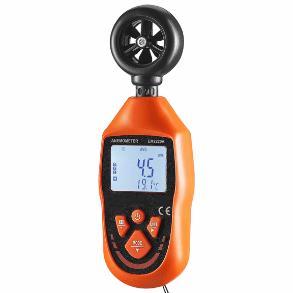 Anemometer Digital, Handheld Wind Speed Meter with Temperature, Airflow & Chill Factor, LED Backlit Display, 6 Units, Portable Weather Tool for Outdoor Activities & Professionals