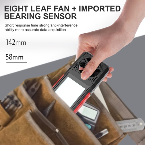 Anemometer HT605 LCD Digital Anemometer Thermometer Handheld Wind Speed Meter Temperature & Humidity Meter Air Velocity Temperature Tester 2.2-inch Display Air Flow Meter