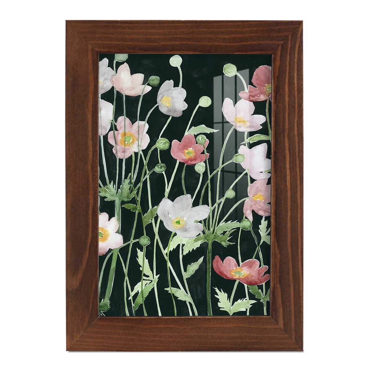 Anemone Dance I -Framed Print w/glass-Chestnut