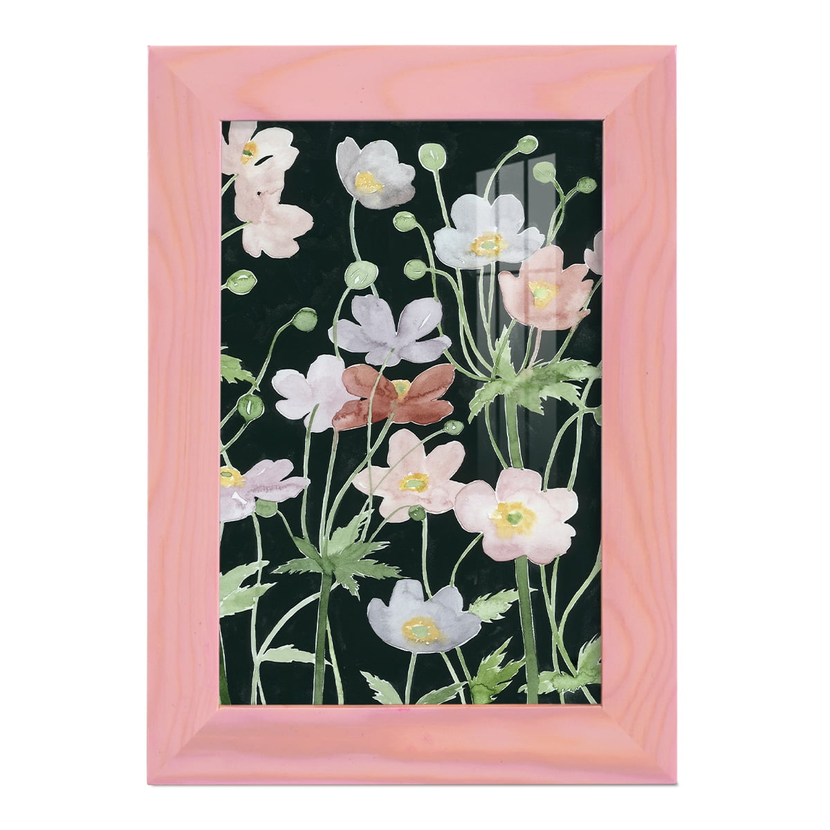 Anemone Dance II -Framed Print w/glass-Sunset Pink