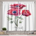 thumbnail image 1 of Anemone Flower Curtains 2 Panels Set, Watercolor Painting Style Bouquet of Anemone Vintage Garden, Window Drapes for Living Room Bedroom, 55W X 39L Inches, Sage Green Red Navy Blue, by Ambesonne, 1 of 3