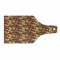 thumbnail image 1 of Anemone Flower Cutting Board, Retro Style Floral Pattern Romantic Botanical Spring Composition, Tempered Glass Cutting and Serving Board, Wine Bottle Shape, Dark Coral Teal Yellow, by Ambesonne, 1 of 1