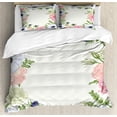 thumbnail image 1 of Anemone Flower Duvet Cover Set, Spring Nature Inspired Framework with Pastel Colored Flora, Decorative 3 Piece Bedding Set with 2 Pillow Shams, Queen Size, Pistachio Green Grey, by Ambesonne, 1 of 3
