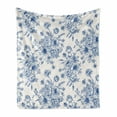 thumbnail image 1 of Anemone Flower Soft Flannel Fleece Blanket, Floral Pattern with Bouquet of Blue Flowers Delicate Victorian Design, Cozy Plush for Indoor and Outdoor Use, 50" x 60", Night Blue White, by Ambesonne, 1 of 6