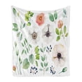 thumbnail image 1 of Anemone Flower Soft Flannel Fleece Throw Blanket, Floral Elements in Aquarelle Style Nature Foliage Botany Design, Cozy Plush for Indoor and Outdoor Use, 50" x 70", Multicolor, by Ambesonne, 1 of 5