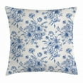 thumbnail image 1 of Anemone Flower Throw Pillow Cushion Cover, Floral Pattern with Bouquet of Blue Flowers Delicate Victorian Design, Decorative Square Accent Pillow Case, 24 X 24 Inches, Night Blue White, by Ambesonne, 1 of 2