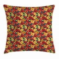 thumbnail image 1 of Anemone Flower Throw Pillow Cushion Cover, Retro Style Floral Pattern Romantic Botanical Spring Composition, Decorative Square Accent Pillow Case, 24 X 24 Inches, Dark Coral Teal Yellow, by Ambesonne, 1 of 2