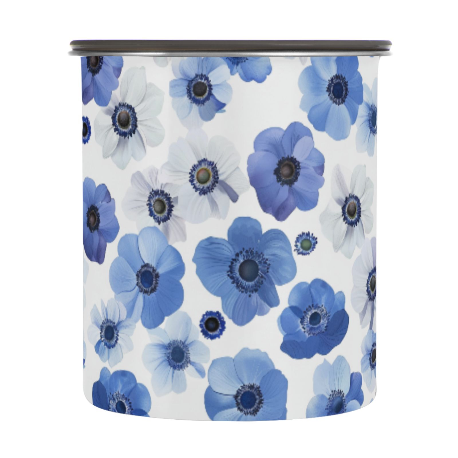 Anemone Flowers Floral Airtight Coffee Bean Canister 30oz Food Storage Containers with Lids For Gournd, Tea, Sugar, Flour, Rice, Cereal, Candy Cookie Jar