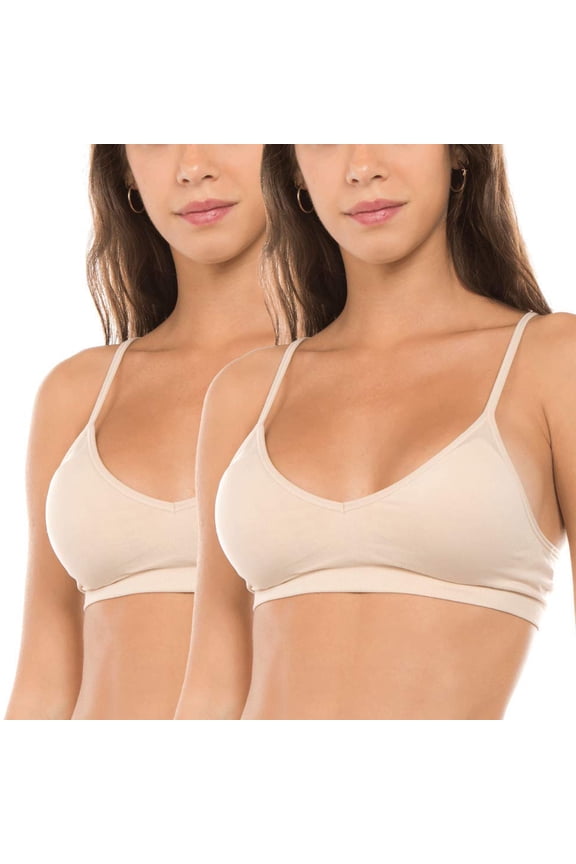 Women's Seamless V-Neck Padded Bralette with Adjustable Straps (One Size Fits All)