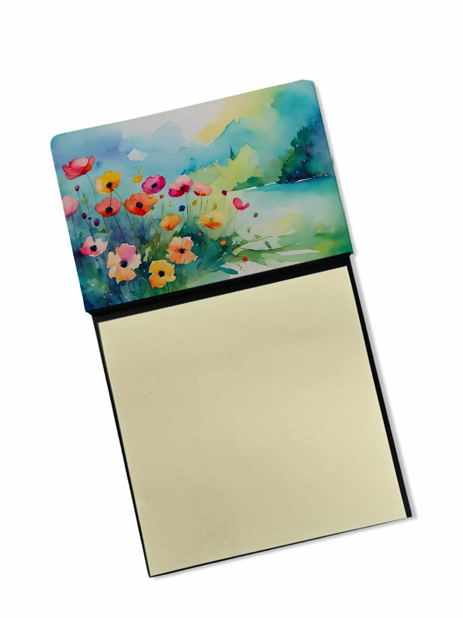 Anemones in Watercolor Sticky Note Holder 3.25 in x 5.25 in