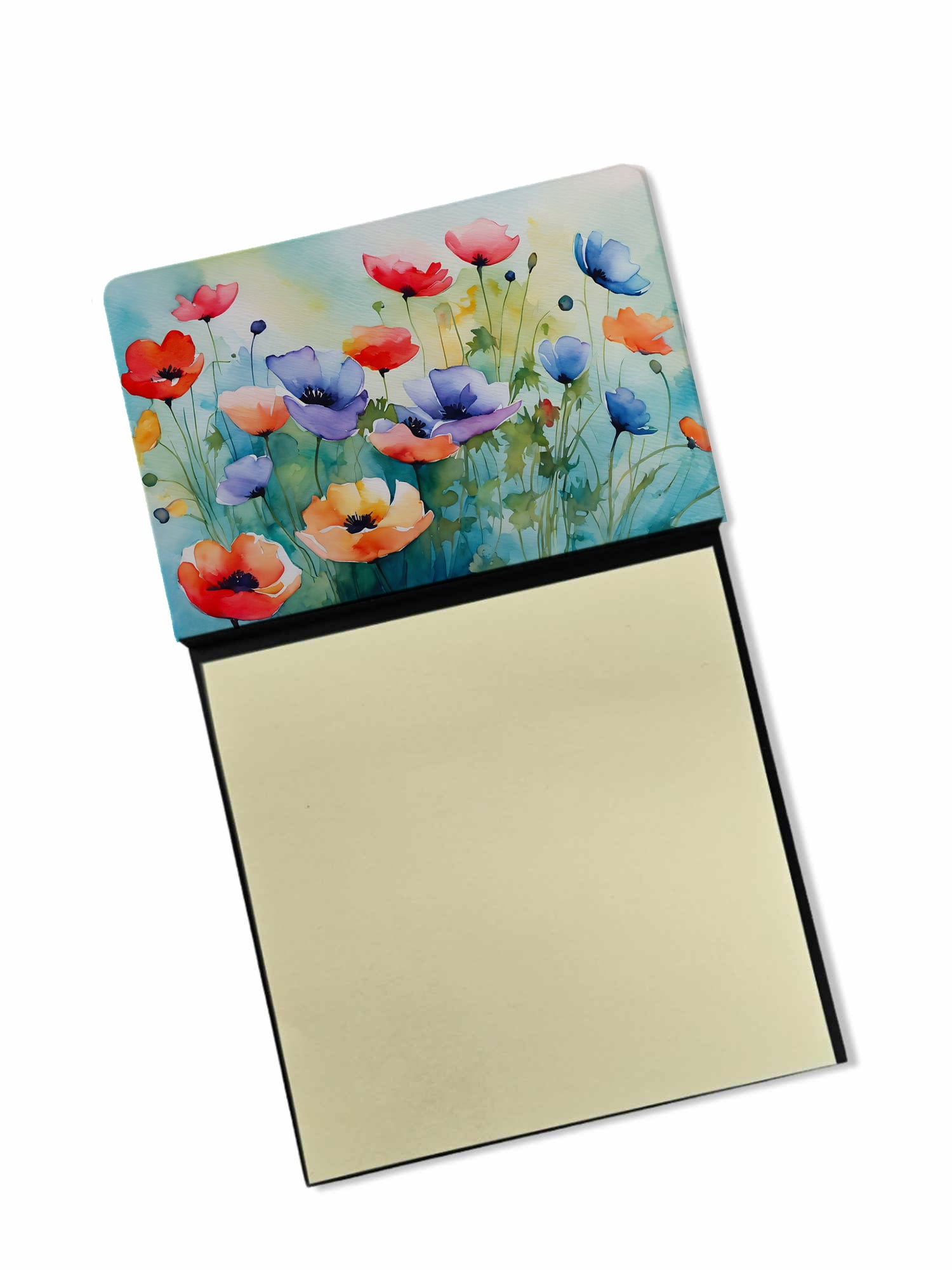 Anemones in Watercolor Sticky Note Holder 3.25 in x 5.25 in