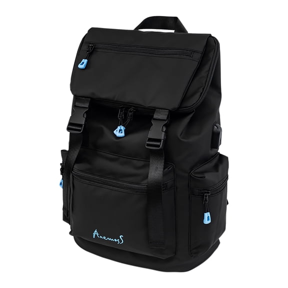 Anemoss Laptop Backpack, Waterproof Bag, 15'' Laptop Compartment, ideal for Work, Travel, School, University, Hiking, Black