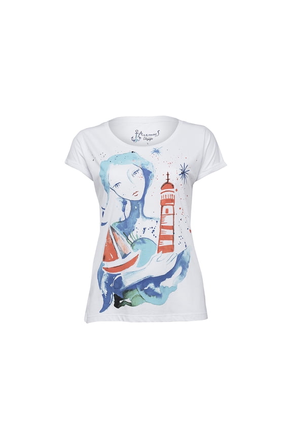 Lighthouse Girl Womens T-Shirt S Size