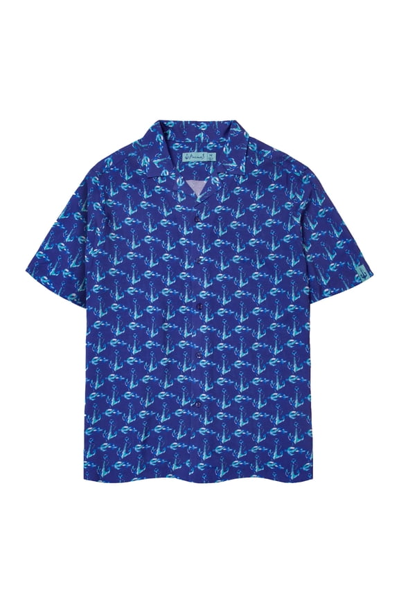 Nautical Anchor Printed Shirt 100% Viscose