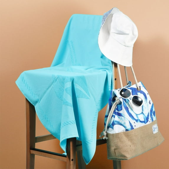 Anemoss Sailboat Beach Towel – Turquoise, 140x70 cm/27.5x55 inches