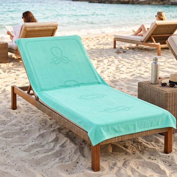 Anemoss Sailor Knots Beach Towel  Mint Green, 140x70 cm/27.5x55 inches