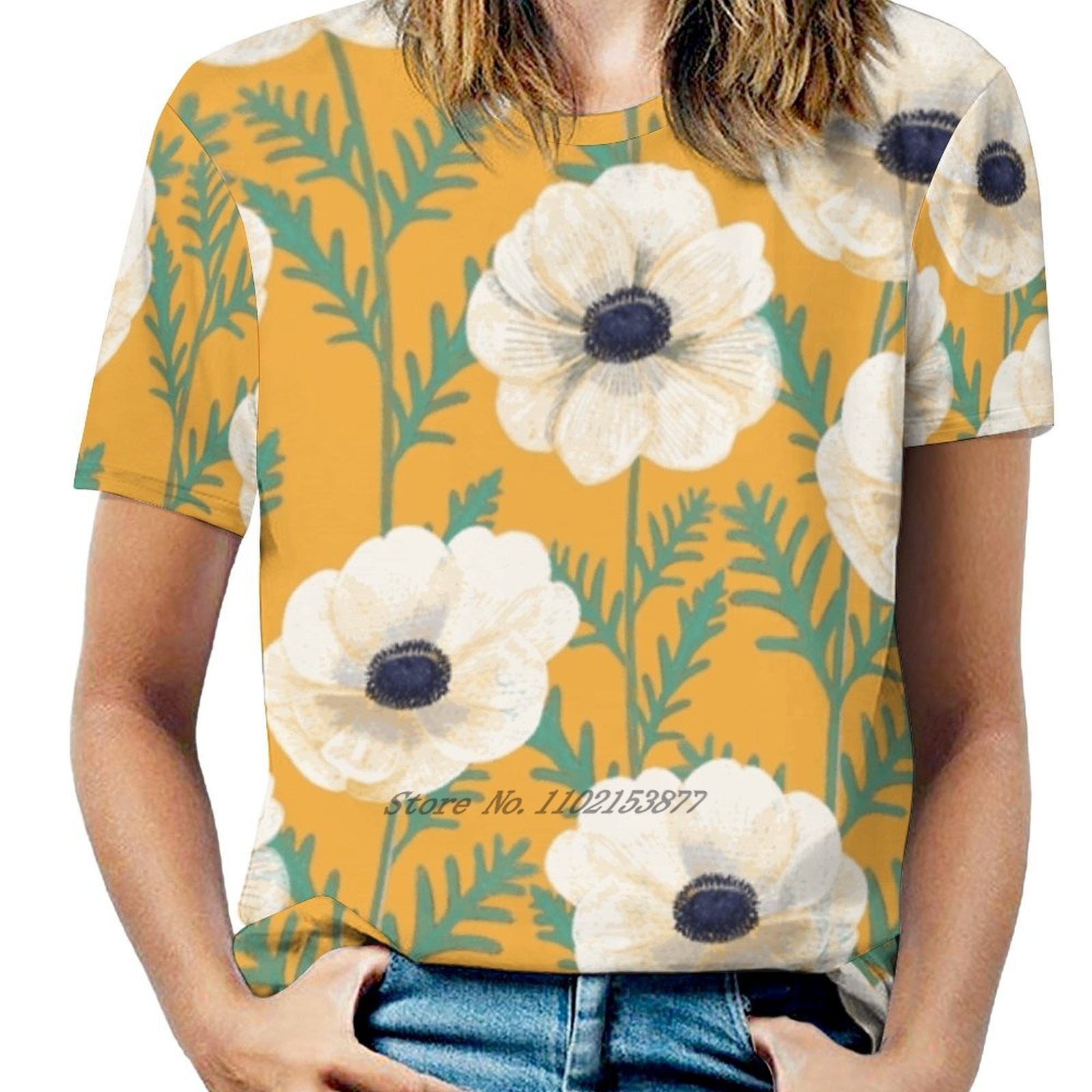 Anems On Women Print T Shirt Summer Casual Tops Streetwear T Shirt Boho Anems On Women Print T Shirt Summer Casual Tops Streetwear T Shirt Boho
