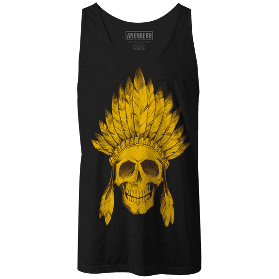 Anenberg, Indian Classic American Made Mens Black Tank Top