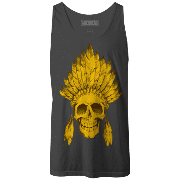 Anenberg, Indian Classic American Made Mens Charcoal Tank Top